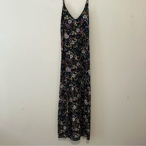 Old Navy Womens XL Dark Floral Maxi Slip Dress Adjustable Straps Rayon Cottage